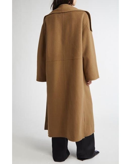 Totême  Brown Signature Double Face Wool & Cashmere Coat