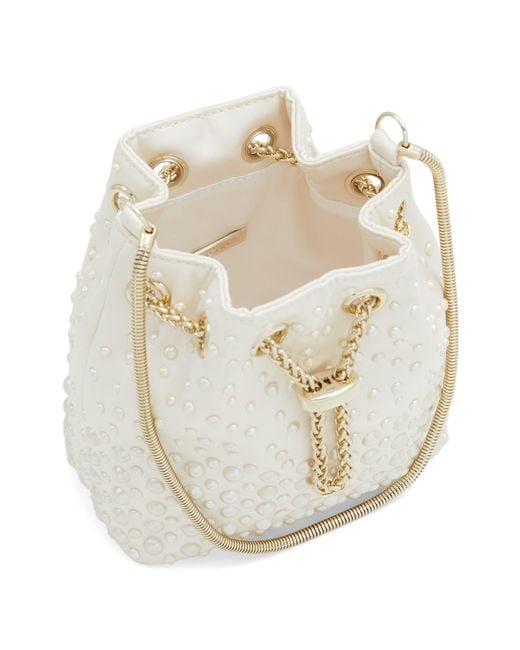 ALDO White Pearlily Imitation Pearl Bucket Bag