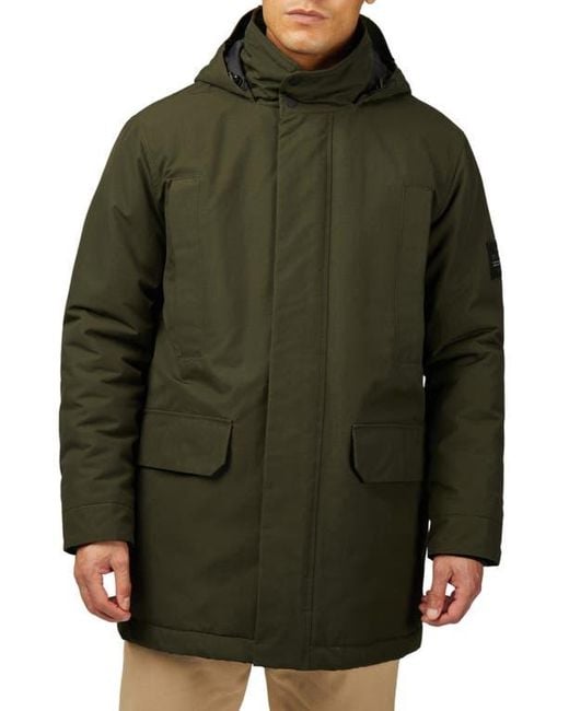 Ben Sherman Hooded Camouflage Insulated Parka in Green for Men Lyst