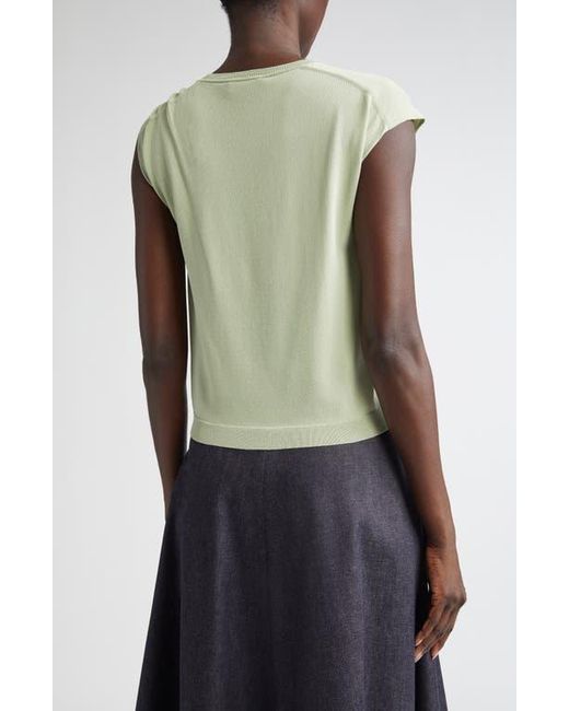 Altuzarra Green Rinaldi Asymmetric Cap Sleeve Sweater