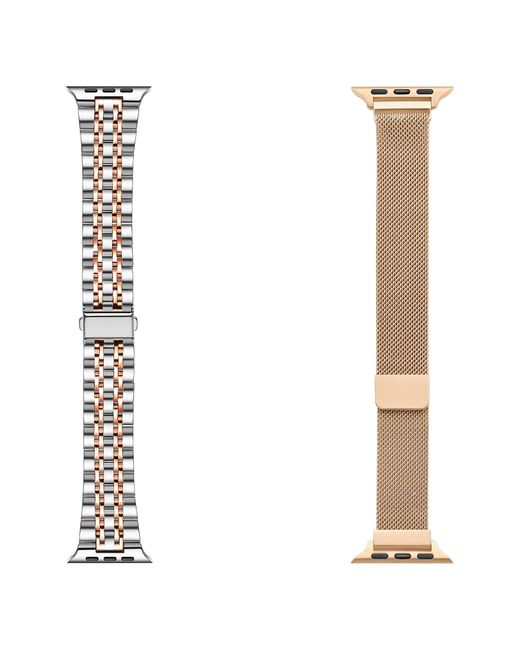 The Posh Tech White Assorted 2-pack Stainless Steel Apple Watch Watchbands