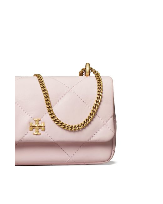 Tory Burch Pink Kira Mini Diamond Quilted Leather Crossbody Bag