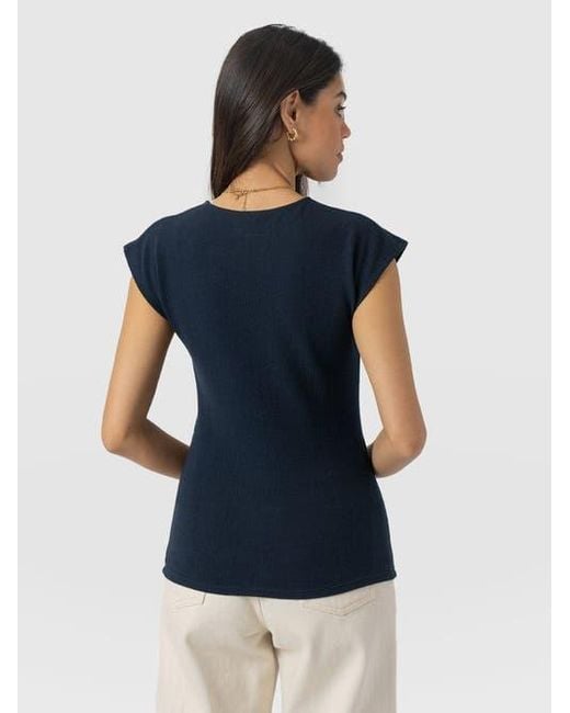 Saint + Sofia Blue Rosa Wrap Top