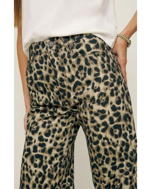 Reformation Green Cary High Waist Slouchy Straight Leg Jeans