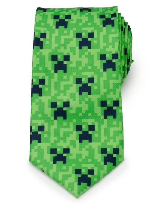 Cufflinks Inc. Green Minecraft Creeper Tie for men