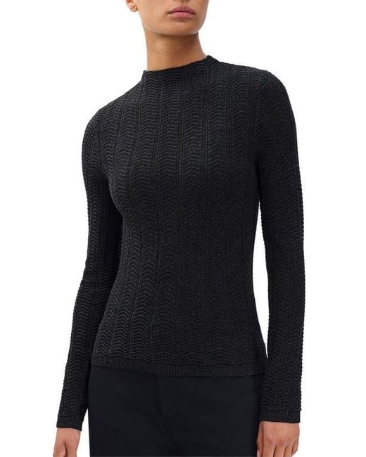 Rag & Bone Black Francesca Merino Wool Crop Sweater