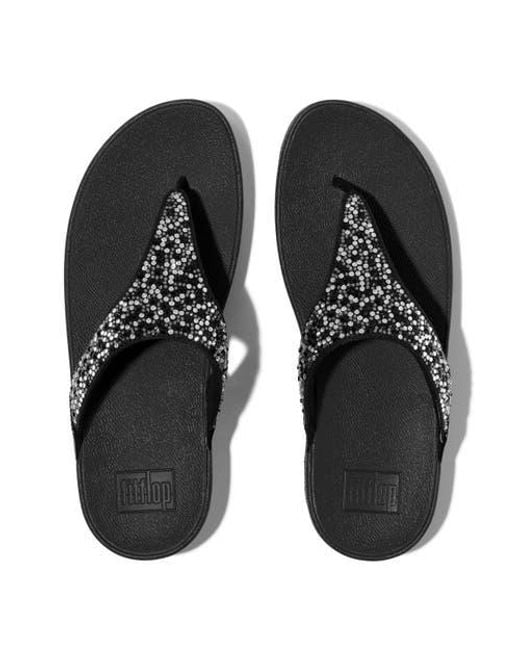 Fitflop Black Lulu Crystal Mix Sandals