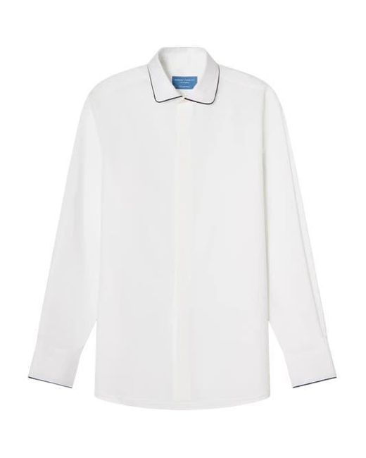 Robert Talbott Blue Reeves Piped Formal Shirt for men