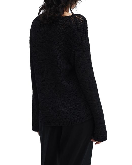 Mango Black Oversize Open Stitch Sweater