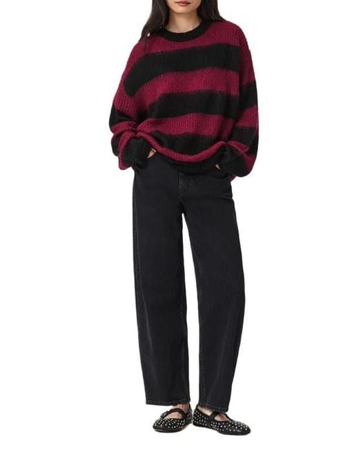 AllSaints Red Onxy Stripe Sweater