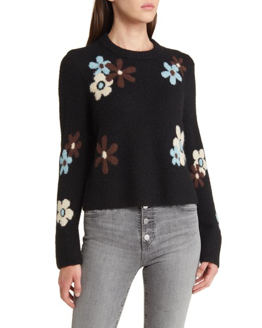 Rails Black Anise Floral Crewneck Sweater
