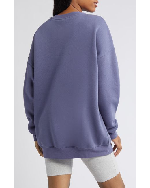 BP. Blue Oversize Graphic Crewneck Sweatshirt