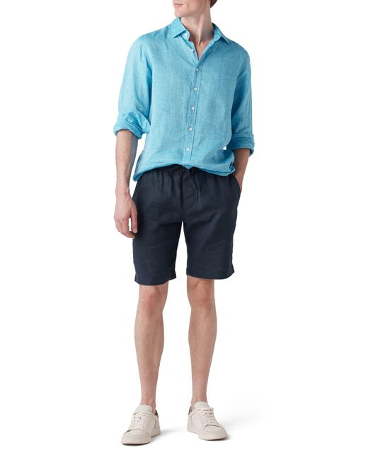 Rodd & Gunn Blue Linen Shorts for men