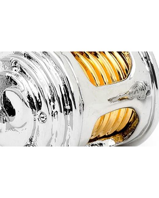 Cufflinks Inc. Metallic Fishing Reel Cuff Links for men