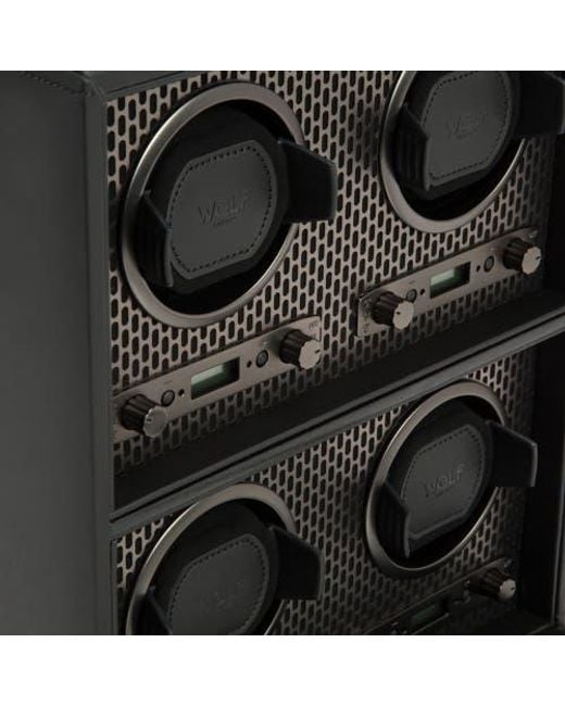 Wolf Black Axis 4 Piece Watch Winder for men