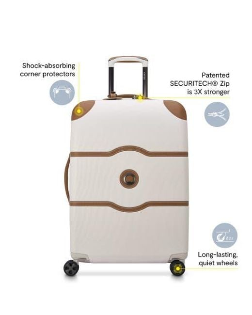 Delsey Paris Brown Chatelet Air 2.0 Medium Checked-26 Inch Hardside Luggage Trunk With Spinner Wheels