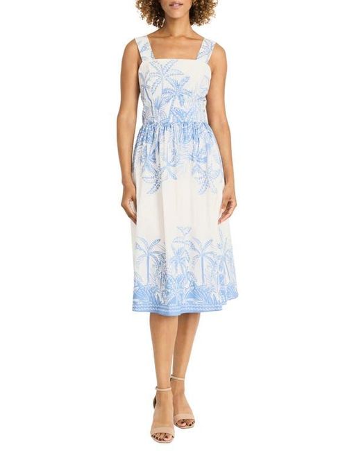 maggy london blue dress Maggy London Navy Tropical Print Wrap Midi Dress main image 0
