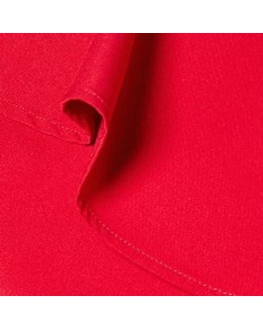 Coast Red One Shoulder Ruffle Crepe Midi Dress
