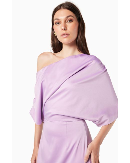 Elliatt Pink Andrea One-shoulder Satin Gown