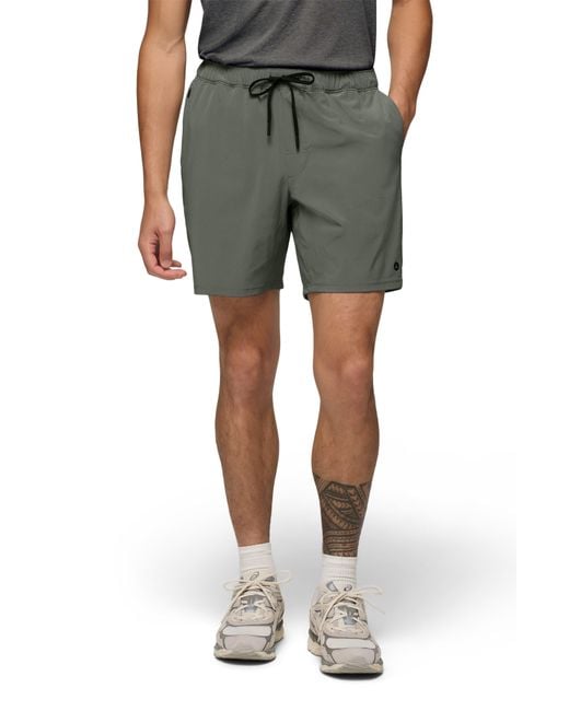 Prana Green Discovery Trail Drawstring Shorts for men