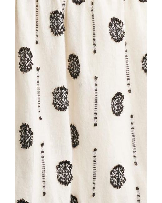 Treasure & Bond Natural Short Sleeve Cotton Blend Tiered Minidress