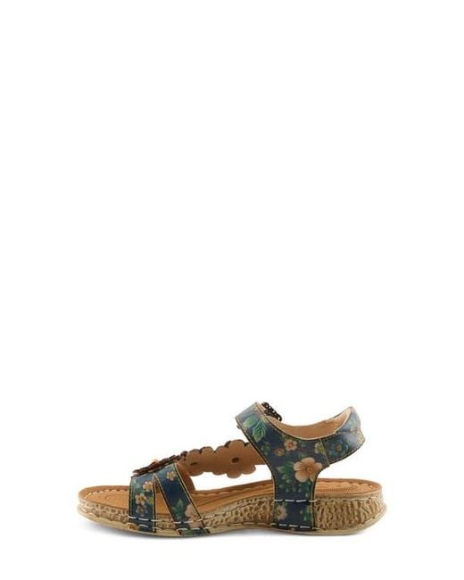 Spring Step Multicolor Off Center Sandal