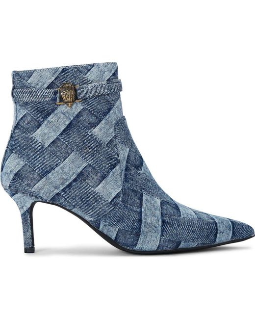 Kurt Geiger Blue Kensington Denim Flexi Pointed Toe Bootie