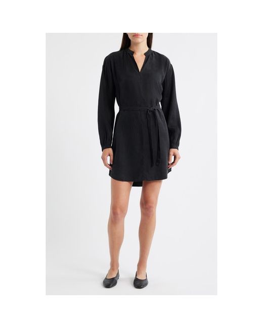Bella Dahl Black Long Sleeve Belted Minidress