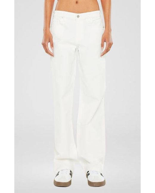 Kancan White Penny Low Slung Baggy Jeans