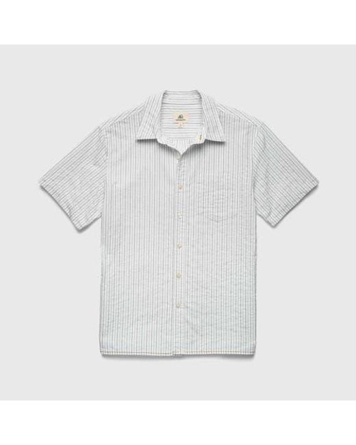 Surfside Supply White Joseph Crinkle Stripe Shirt for men