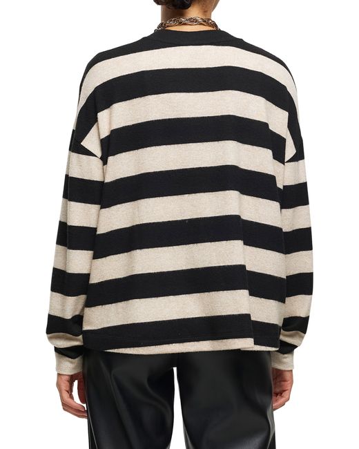 River Island Cozy Stripe Sweatshirt in Black Lyst