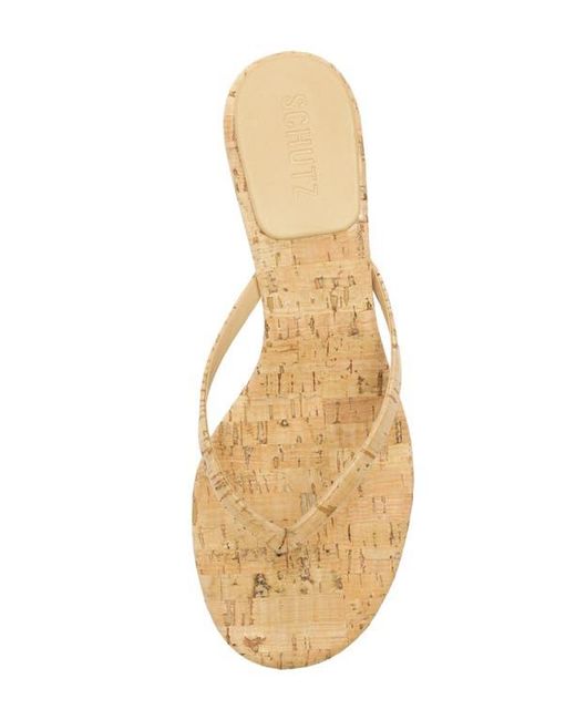 SCHUTZ SHOES Natural Carolyn Kitten Heel Sandal