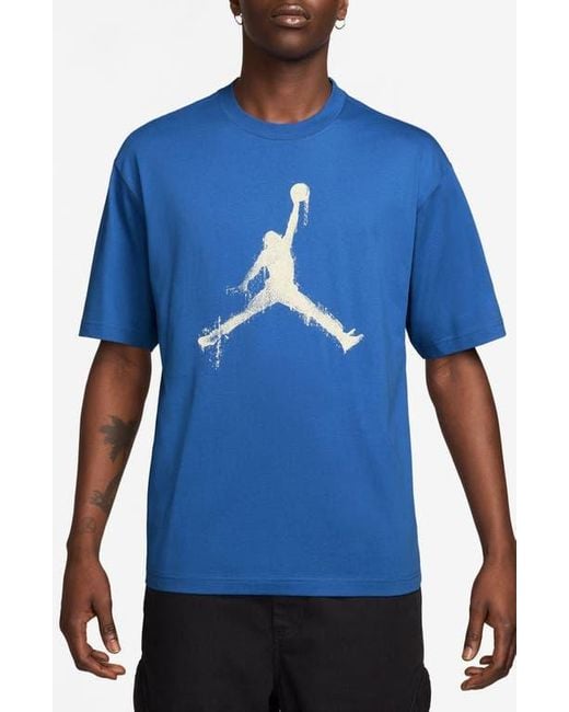 Nike Blue Brooklyn Collegiate Oversize Jumpman Graphic T-Shirt for men