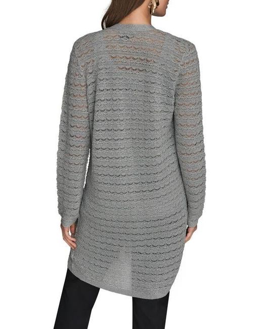 Donna Karan Gray Metallic Open Cardigan