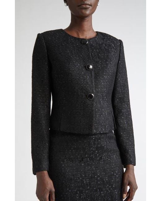 St. John Black Compact Tape Tweed Jacket