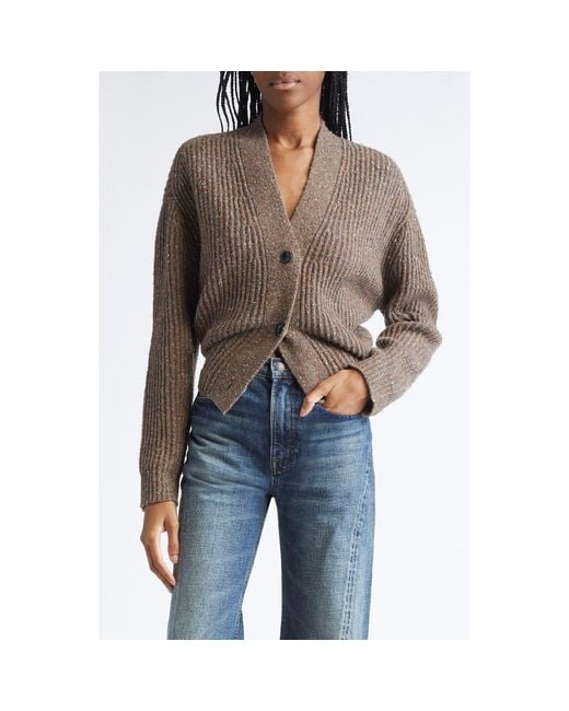 R13 Black Split Hem Wool Blend Cardigan