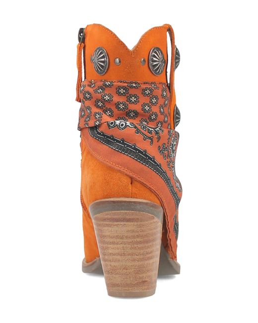 Dingo Orange Bandida Side Zip Western Boot
