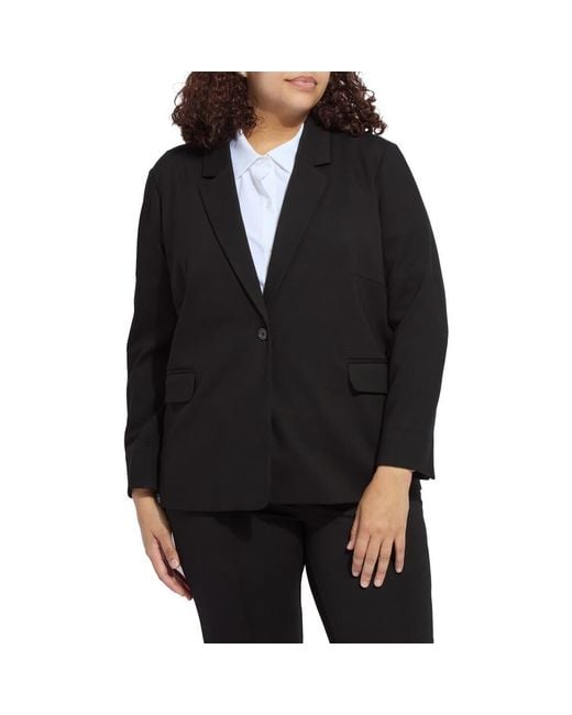Lyssé Black Ntials One-Button Ponte Blazer