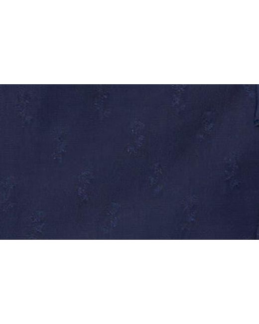1.STATE Blue Tie Front Lace Trim Tank