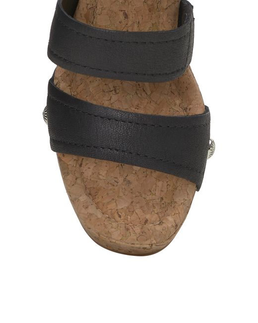Lucky Brand Black Valintina Ankle Strap Platform Wedge Sandal
