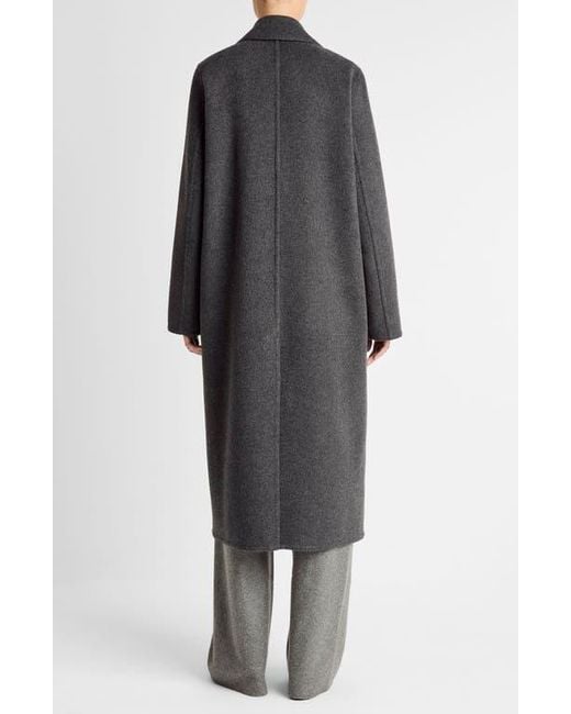Vince Black Double Breasted Wool Blend Coat
