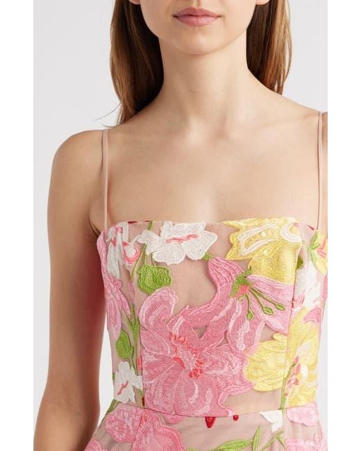HELSI Gemma Floral Appliqu Sequin Midi Dress in Pink | Lyst