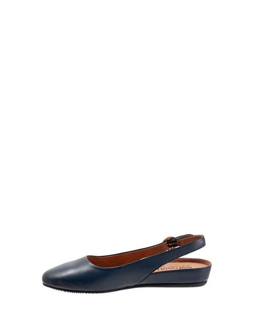 Softwalk® Blue Sandy Slingback Flat