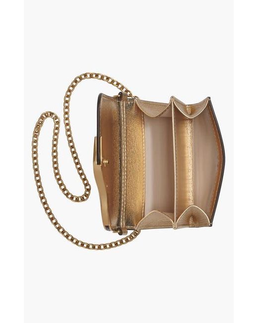 Donna Karan White Malverne Metallic Wallet On String