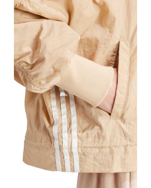 Adidas Natural Oversize Ruched Sleeve Bomber Jacket