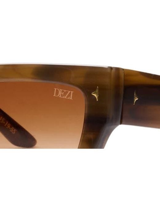 DEZI Brown Switch 55Mm Gradient Rectangular Cat Eye Sunglasses