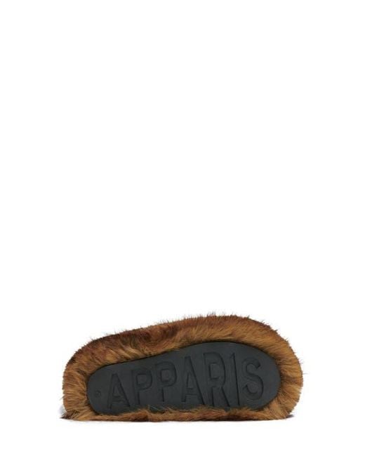 Apparis Brown Misha Faux Fur Mule Slipper