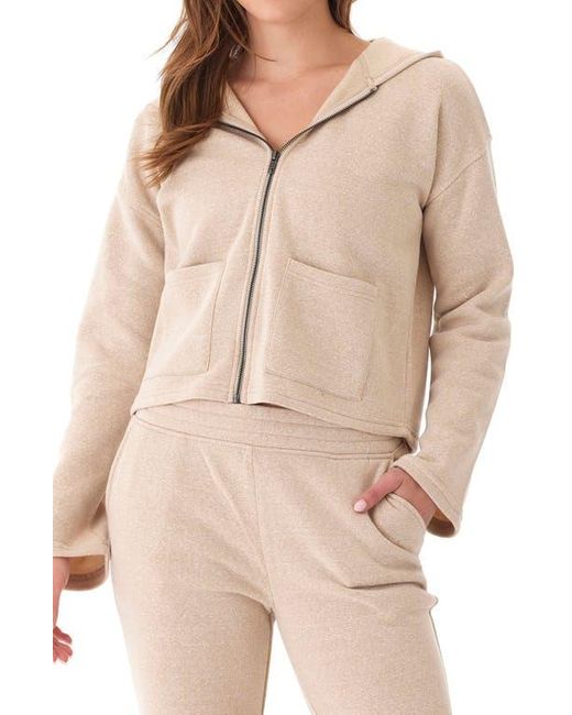 Threads For Thought Natural Raychelle Front Zip Crop Hoodie