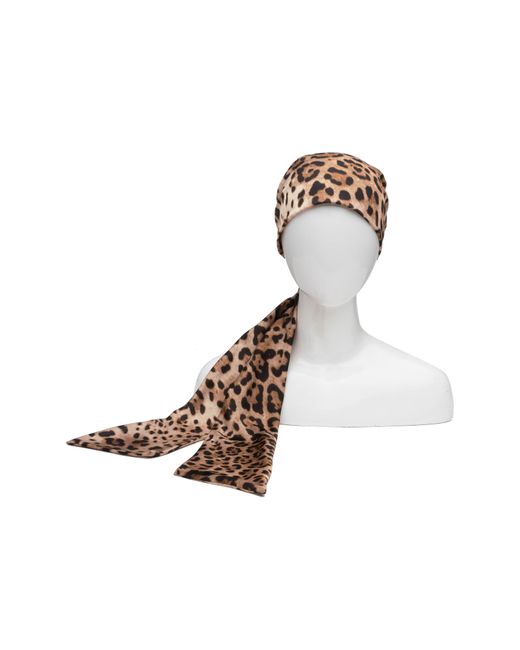 Eugenia Kim Multicolor Gigi Leopard Print Satin Headscarf