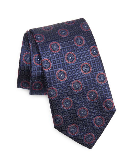 Canali Blue Medallion Silk Tie for men